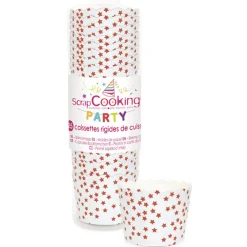 SCRAP COOKING 25 cápsulas de papel para cupcakes estrellas