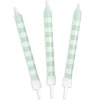 EUREKAKIDS 12 velas a rayas verdes y blancas