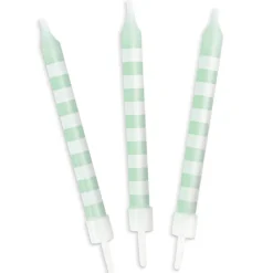EUREKAKIDS 12 velas a rayas verdes y blancas