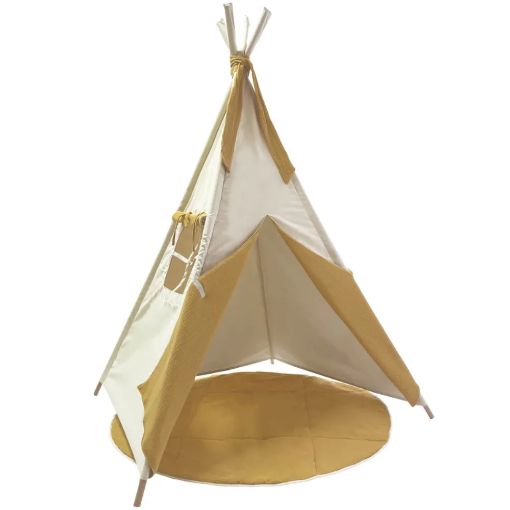 WOOKIDS Alfombra tipi BOBBLE mostaza