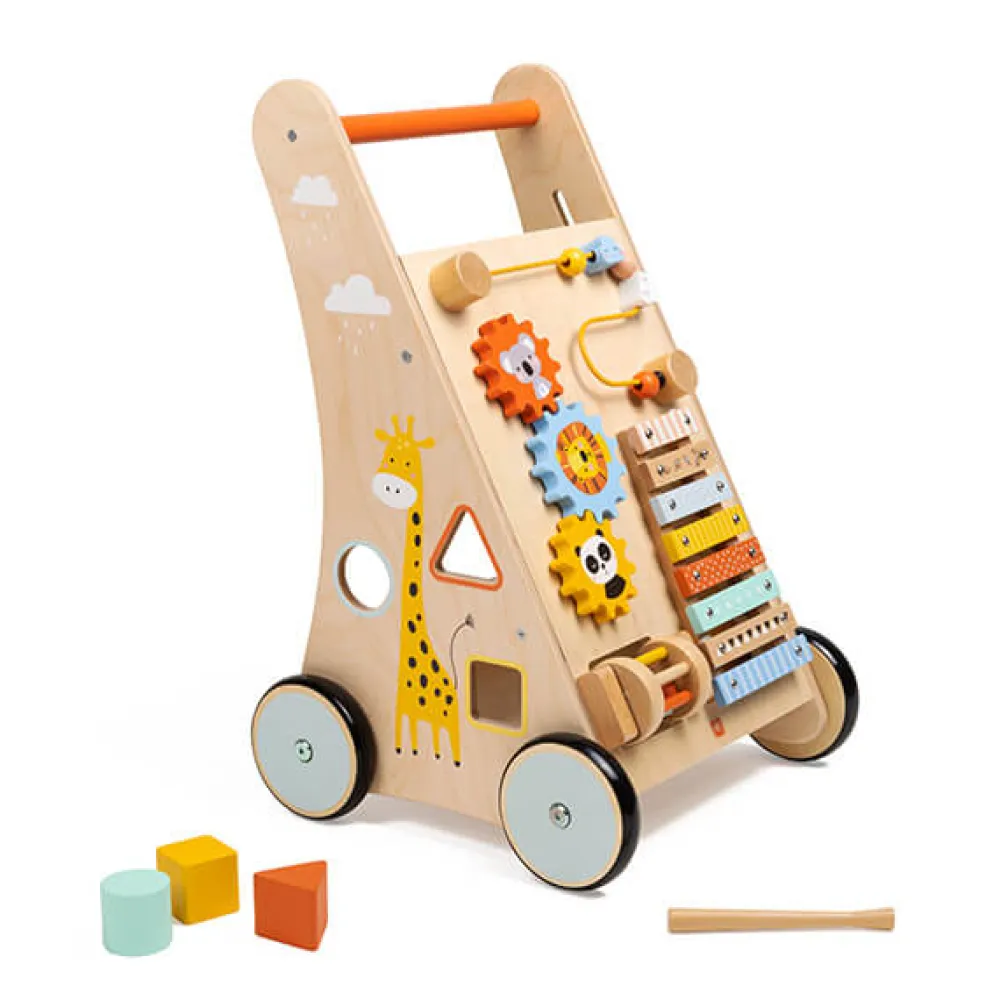 EUREKAKIDS Andador de madera con 6 actividades Wild