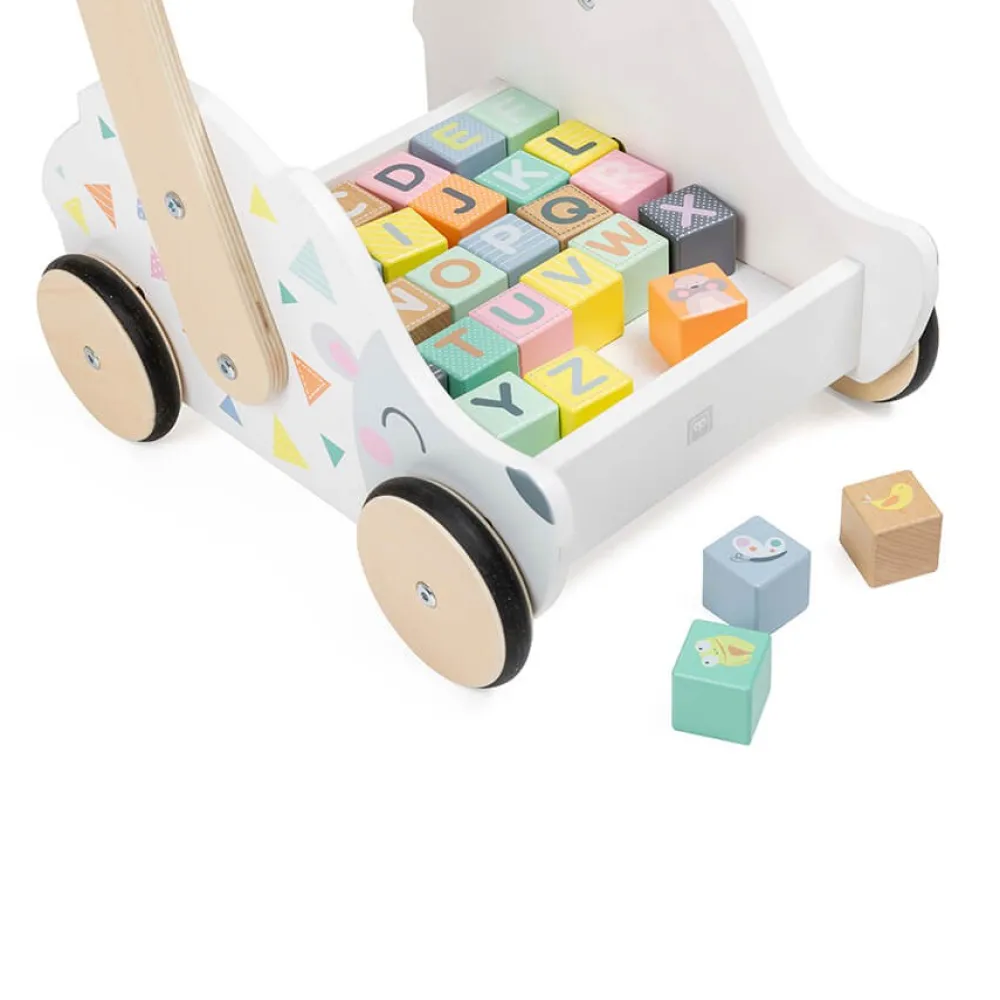 EUREKAKIDS Andador de madera con bloques