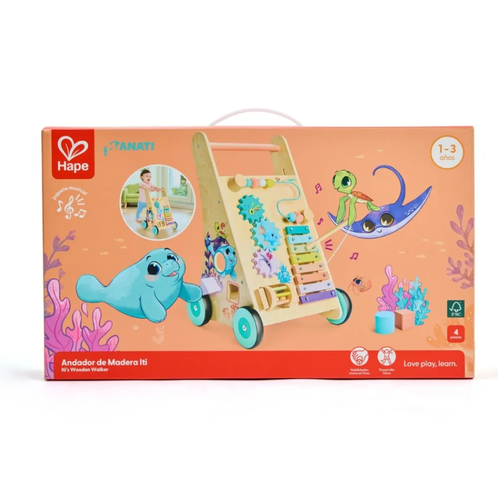 HAPE Andador de madera Manatí con 6 actividades
