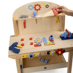EUREKAKIDS Banco de trabajo de madera con 45 accesorios