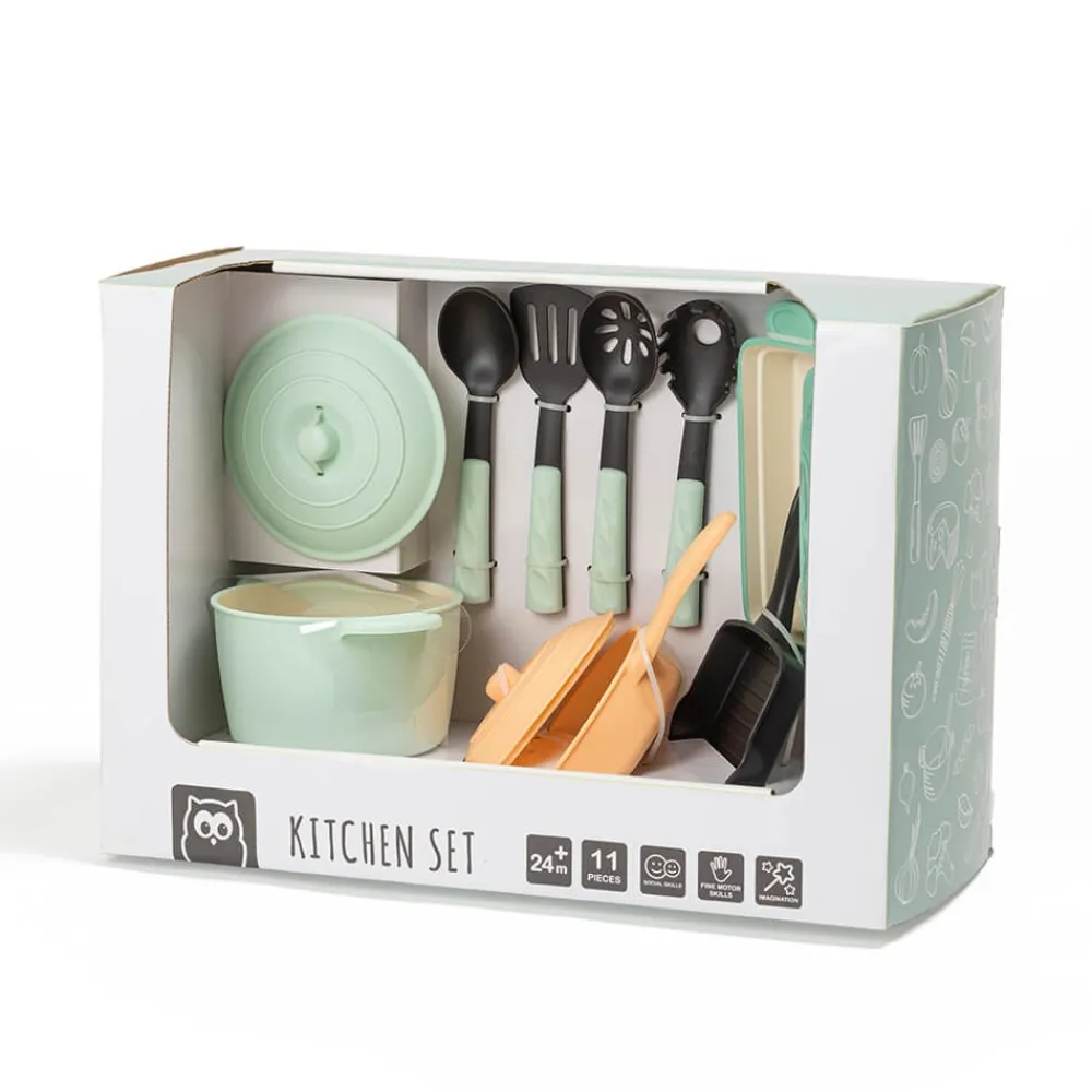 EUREKAKIDS Batería de cocina con accesorios para jugar – 11 piezas