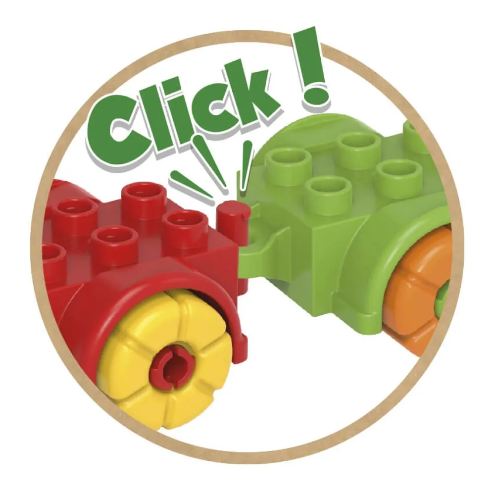 EUREKAKIDS Bloques de construcción BIO – Camión transportador de vehículos