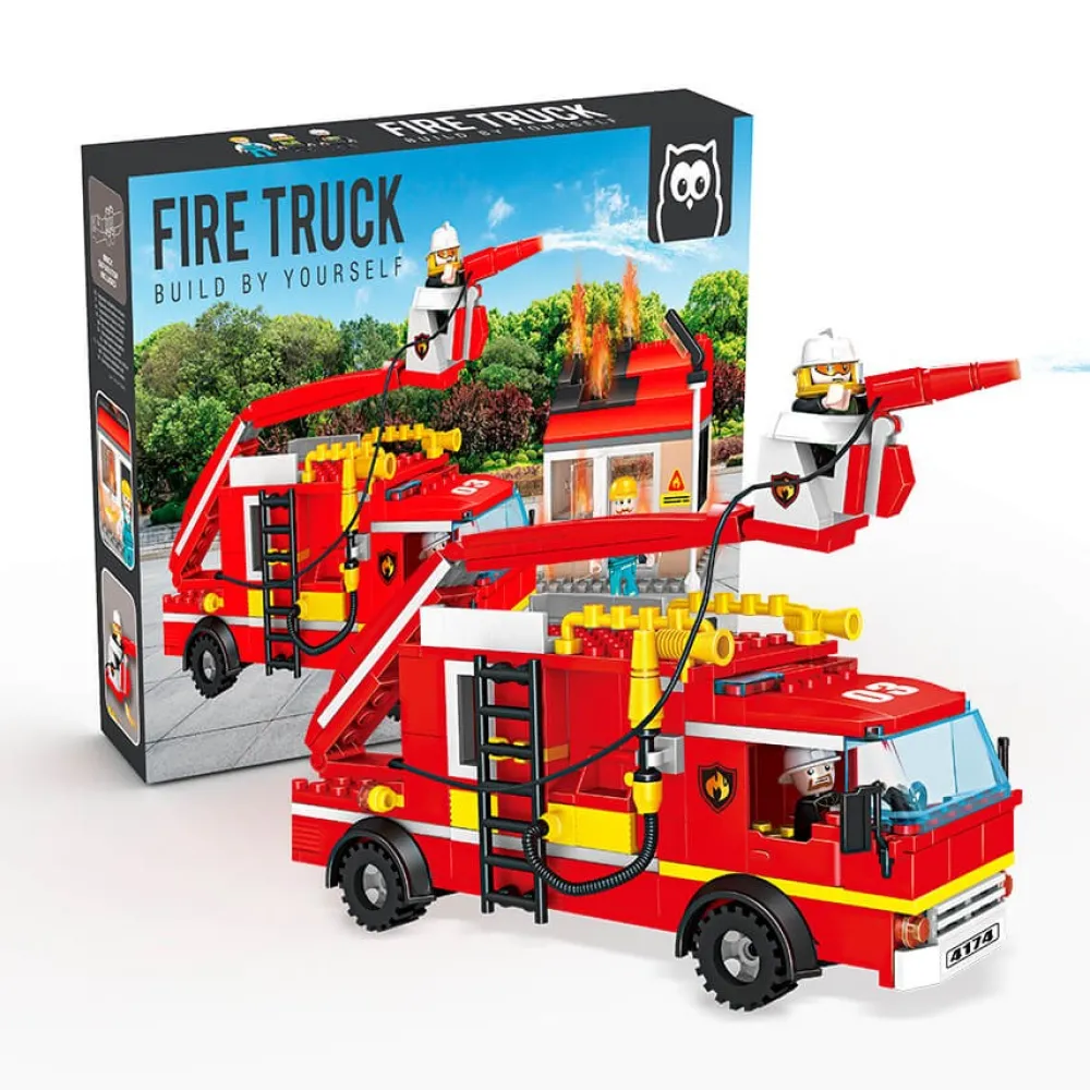 EUREKAKIDS Bloques de construcción camión de bomberos – 328 piezas