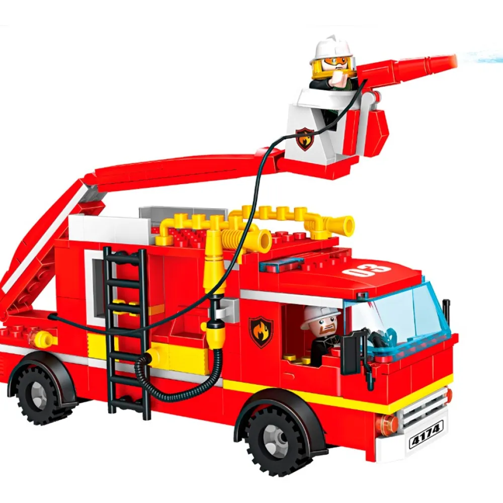 EUREKAKIDS Bloques de construcción camión de bomberos – 328 piezas