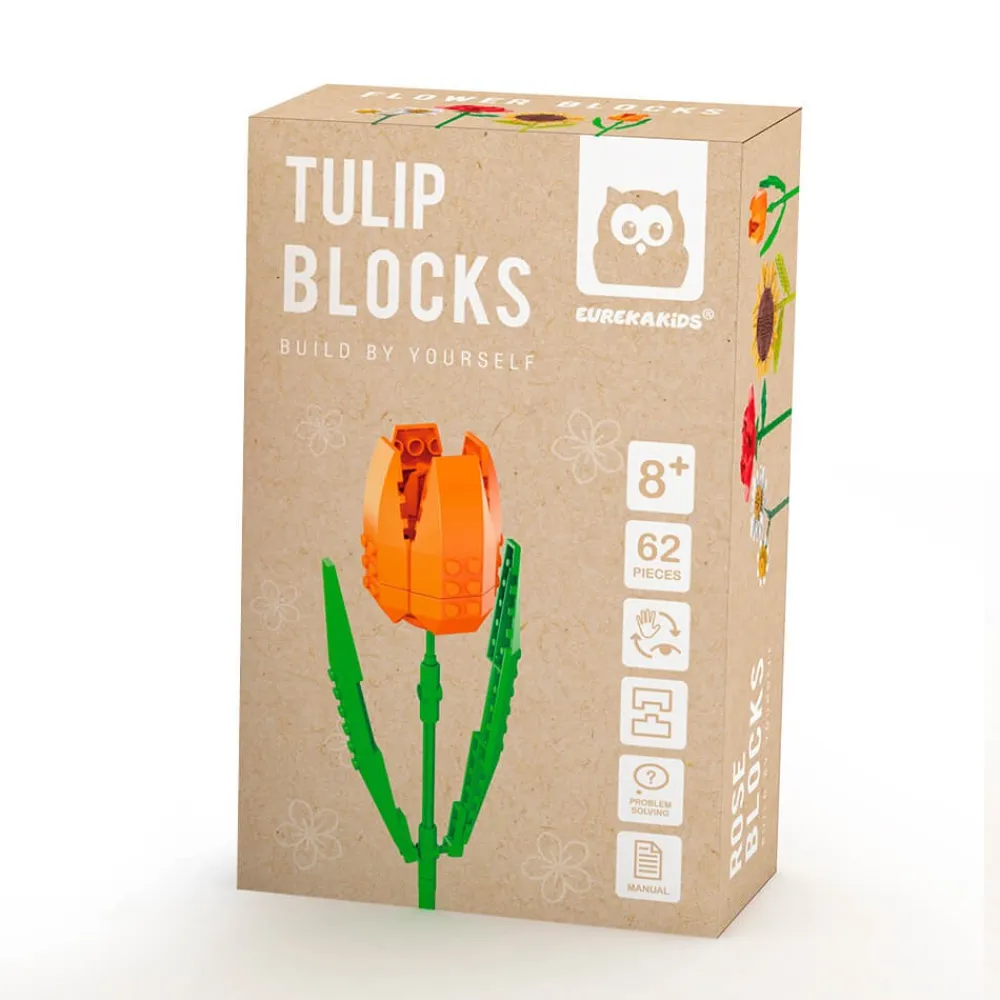 EUREKAKIDS Bloques de construcción flores clásicas – tulipa de 62 piezas