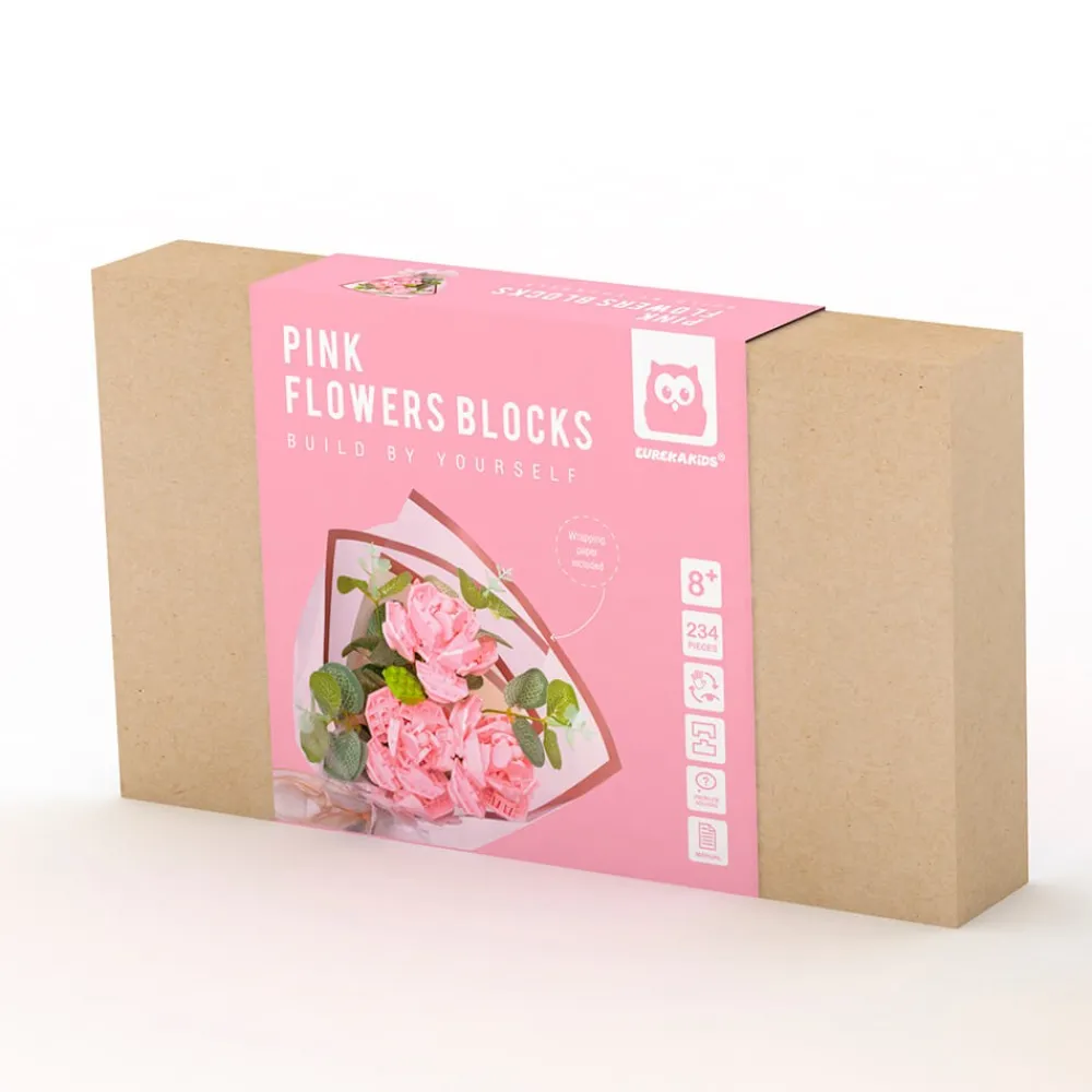 EUREKAKIDS Bloques de construcción ramo de flores rosas – 234 piezas
