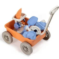 EUREKAKIDS Carretilla de juguete con 7 accesorios para playa, arena y agua