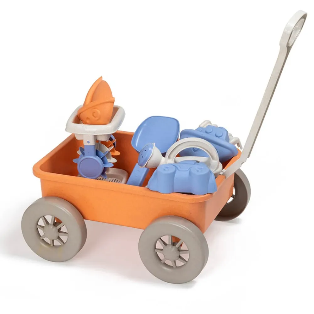 EUREKAKIDS Carretilla de juguete con 7 accesorios para playa, arena y agua