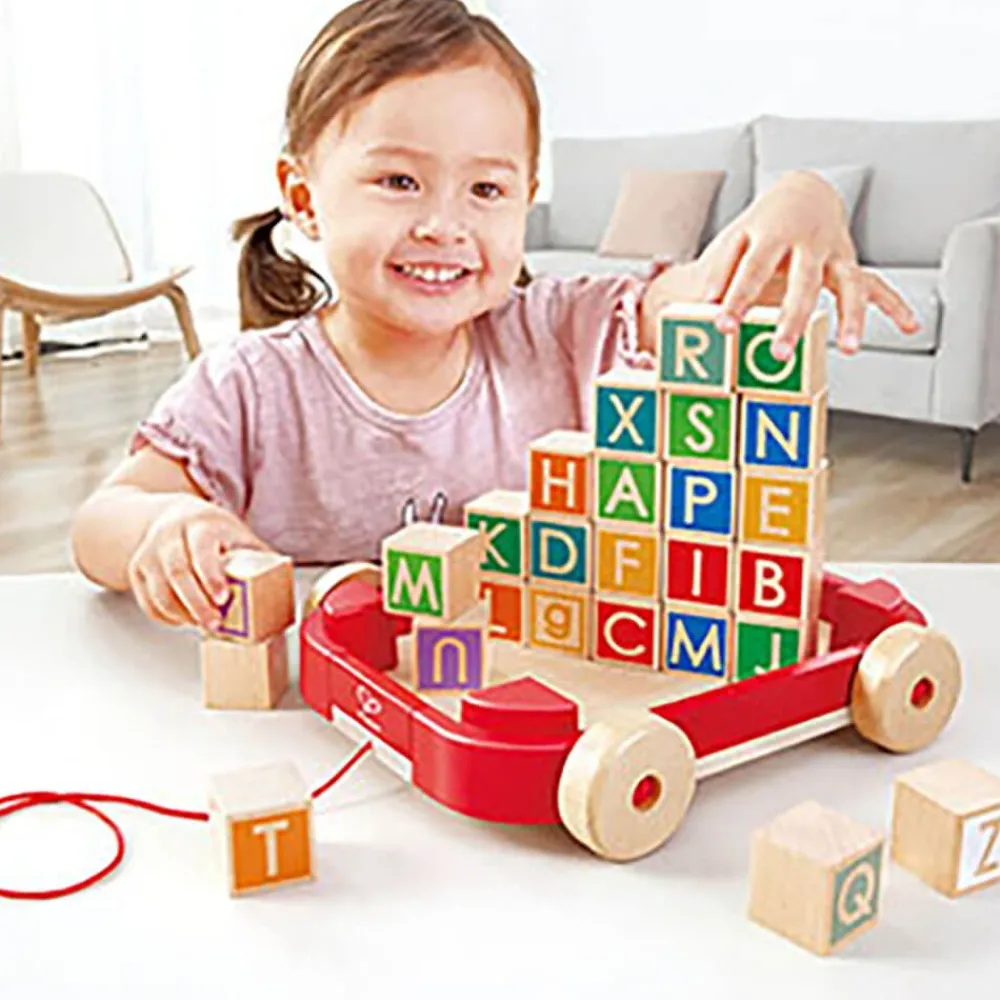 HAPE Carro de Arrastre con Bloques Apilables