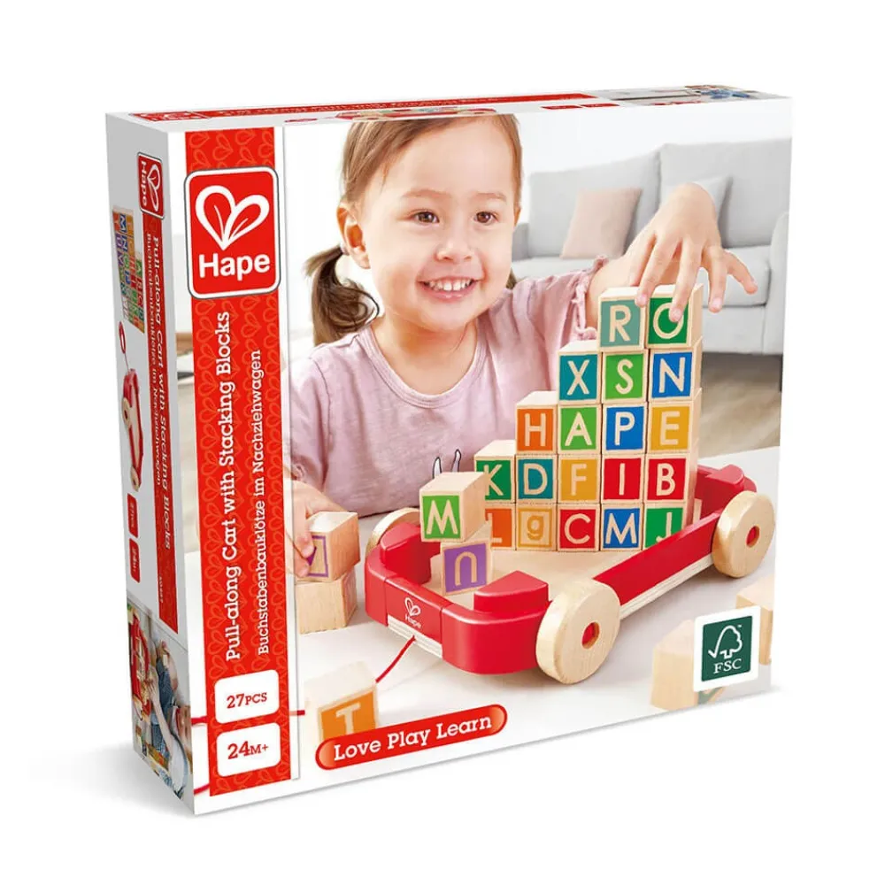 HAPE Carro de Arrastre con Bloques Apilables