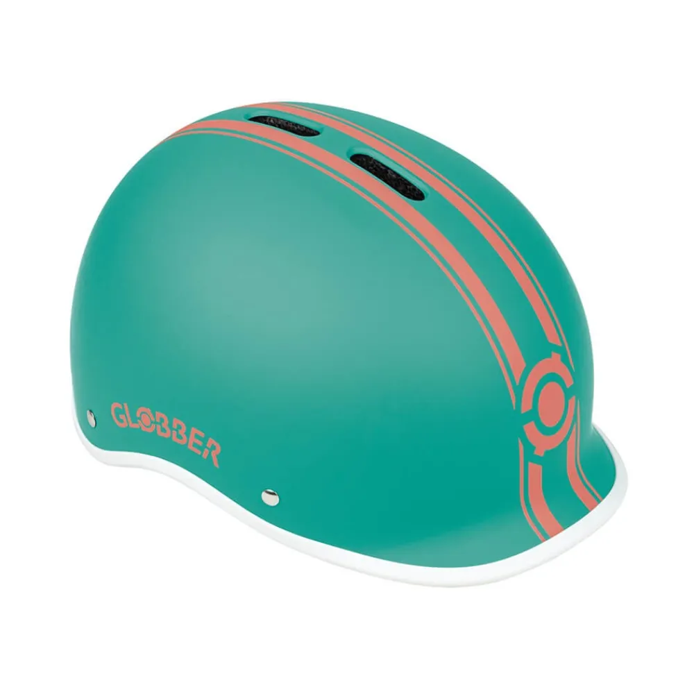 GLOBBER Casco ajustable de policarbonato con luz led Green - Tallla XS/S (47-51cm)