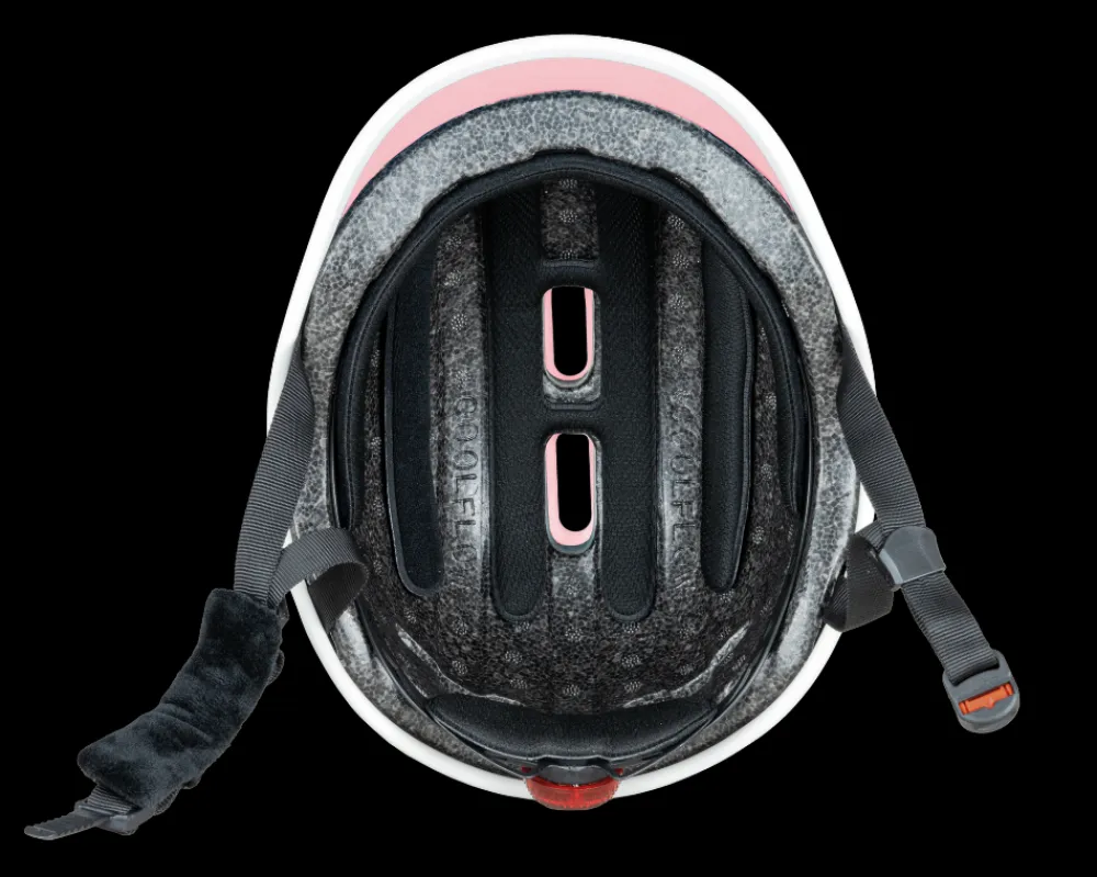 GLOBBER Casco ajustable de policarbonato con luz led Rosa pastel - Tallla XS/S (47-51cm)