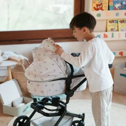 EUREKAKIDS Cochecito 2 en 1 plegable con giro 360º