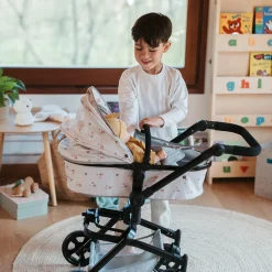 EUREKAKIDS Cochecito 2 en 1 plegable con giro 360º