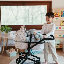 EUREKAKIDS Cochecito 2 en 1 plegable con giro 360º