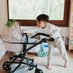 EUREKAKIDS Cochecito 2 en 1 plegable con giro 360º