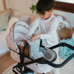 EUREKAKIDS Cochecito 2 en 1 plegable con giro 360º