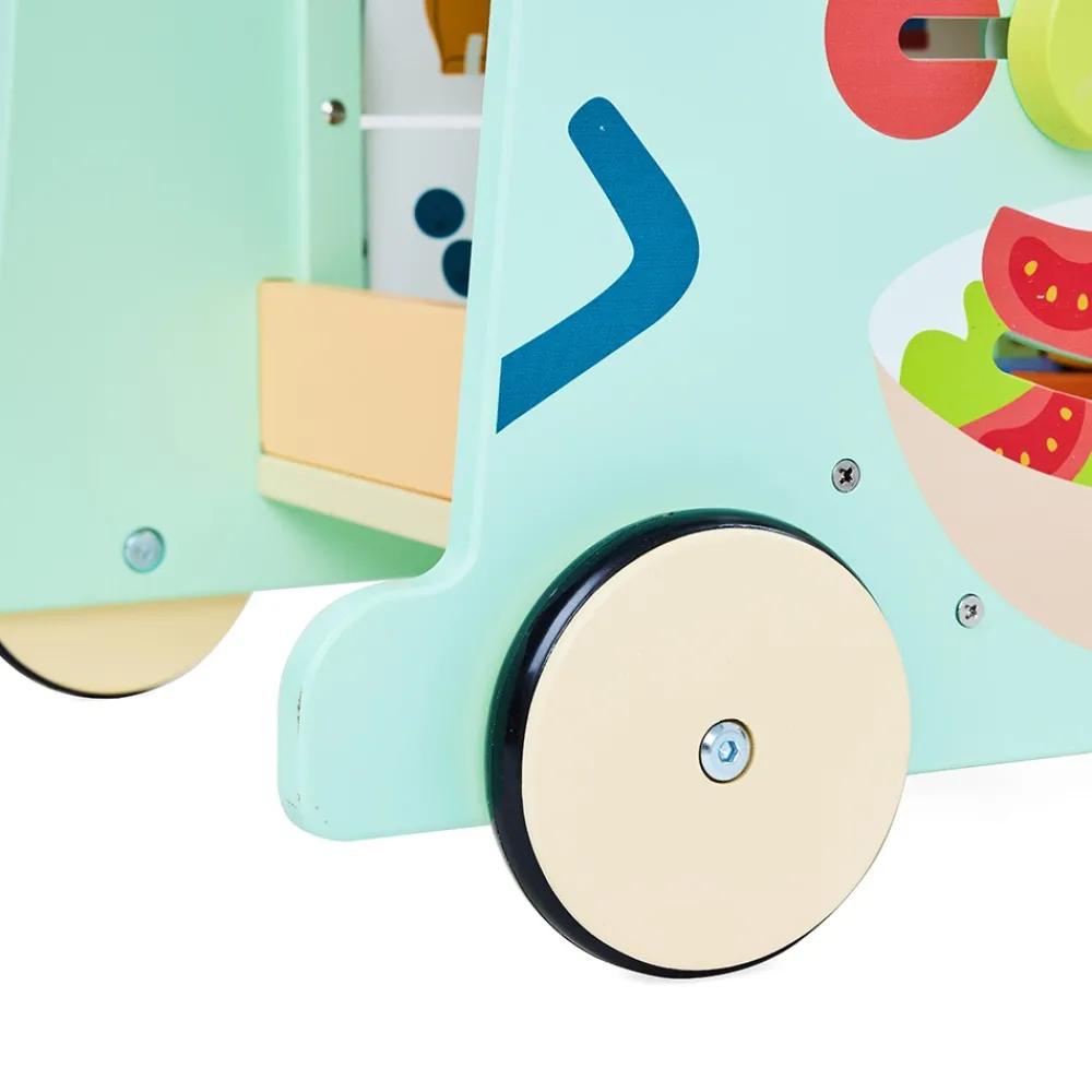 EUREKAKIDS Cocina caminador de madera 2 en 1