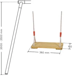SOULET Columpio de madera ajustable para pórticos de 2 m a 2,5m