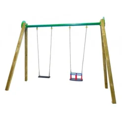MASGAMES Columpio doble de madera DRACO (asientos mixtos)