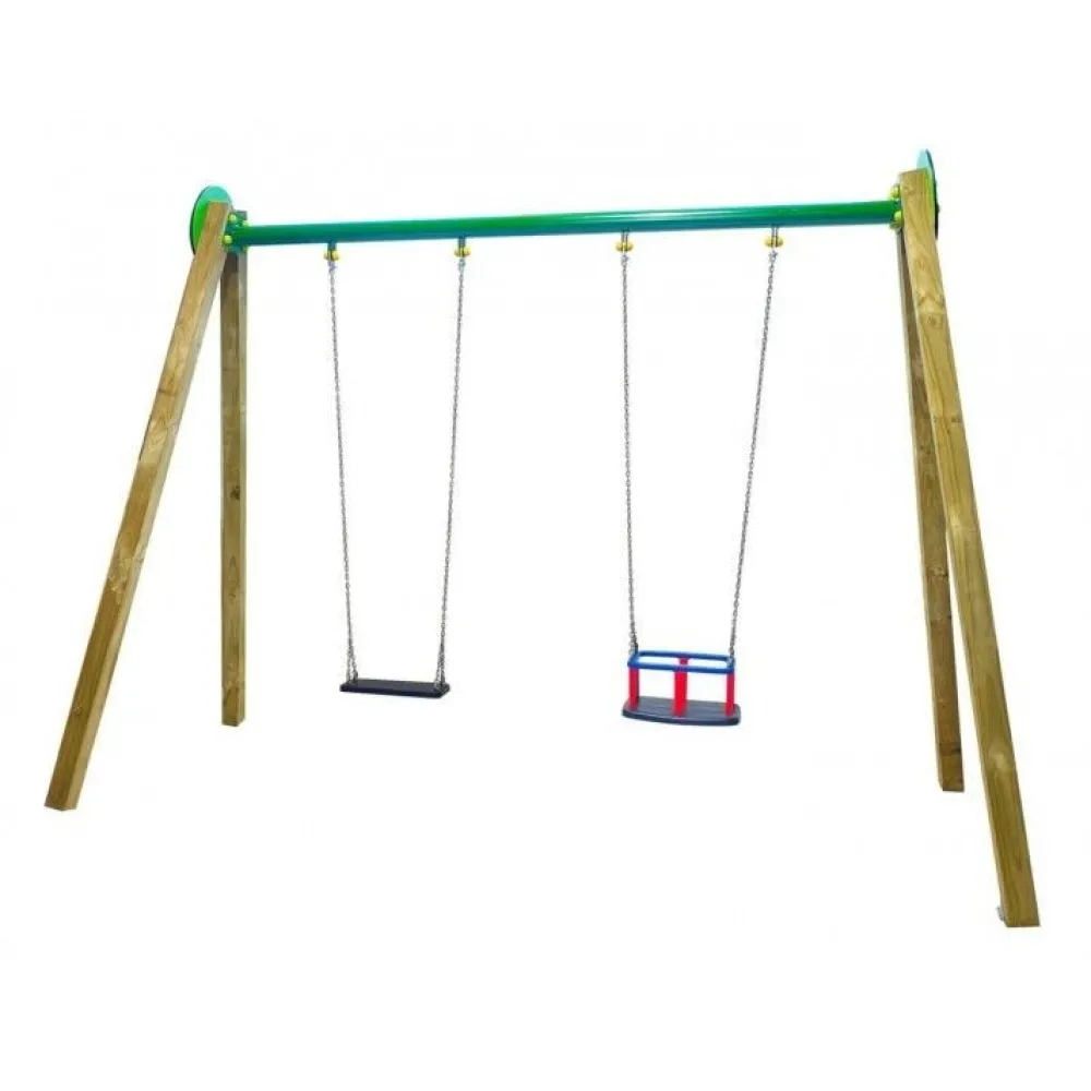 MASGAMES Columpio doble de madera DRACO (asientos mixtos)