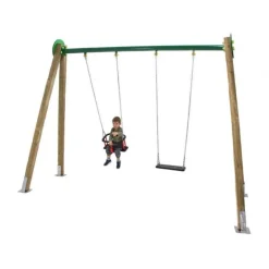 MASGAMES Columpio doble de madera DRACO (asientos mixtos)