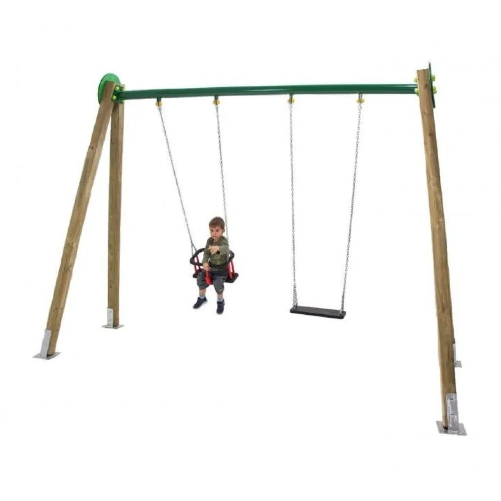 MASGAMES Columpio doble de madera DRACO (asientos mixtos)