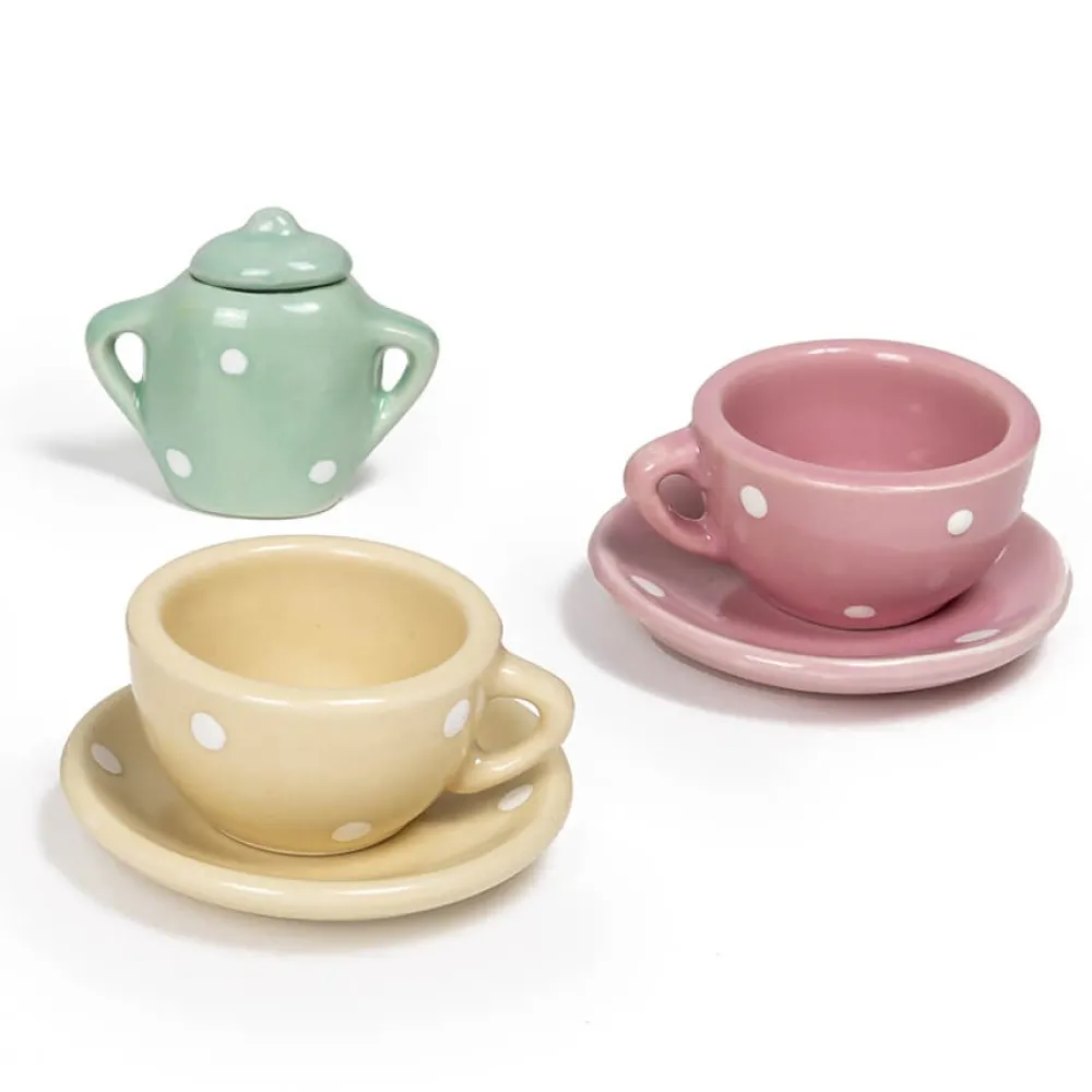 EUREKAKIDS Conjunto 13 piezas de cerámica para jugar a tomar el té