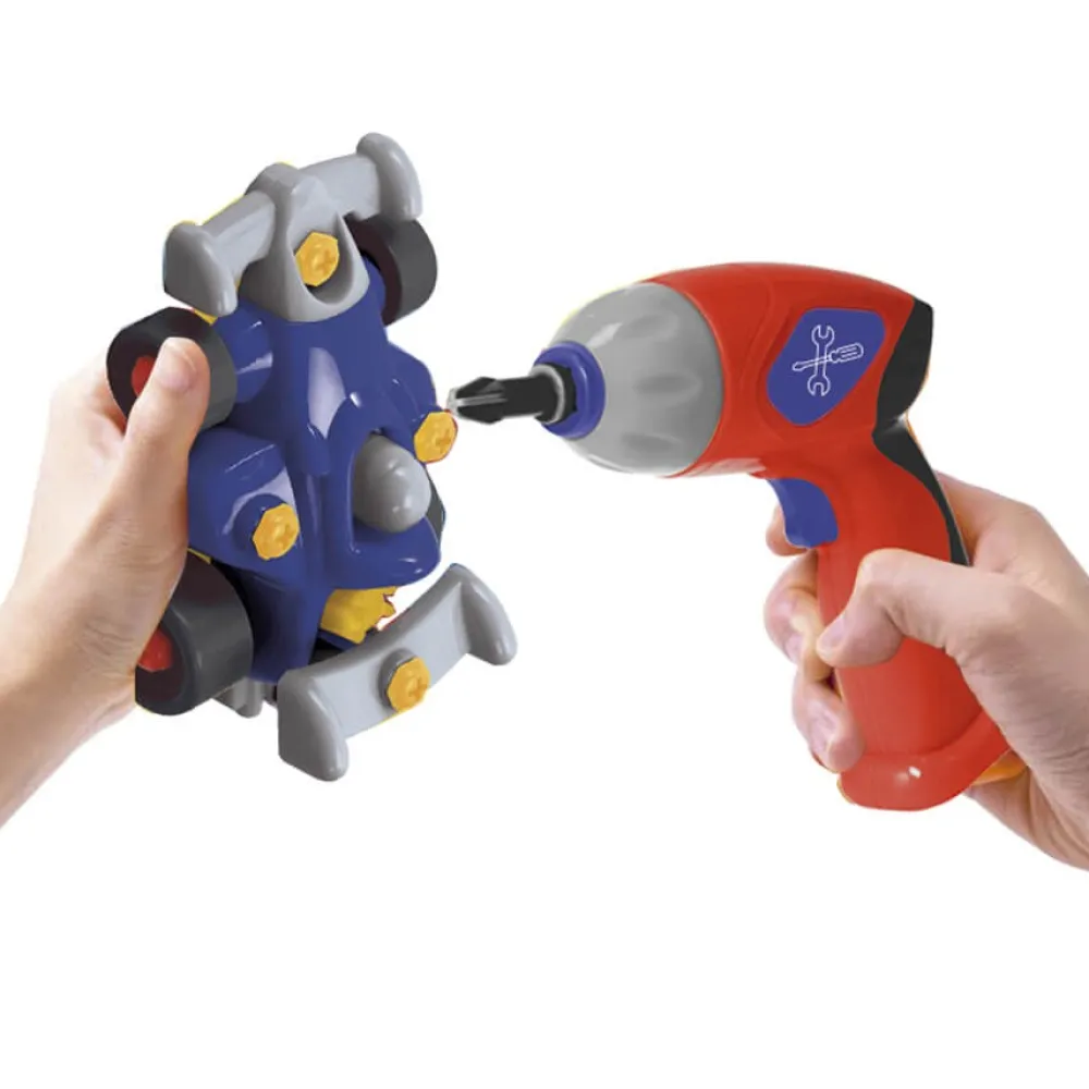 EUREKAKIDS Conjunto para construir 3 vehículos con un destornillador eléctrico