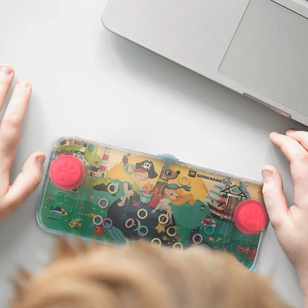 EUREKAKIDS Consola de lanzamiento de anillos en el agua – Under de Sea Water Game