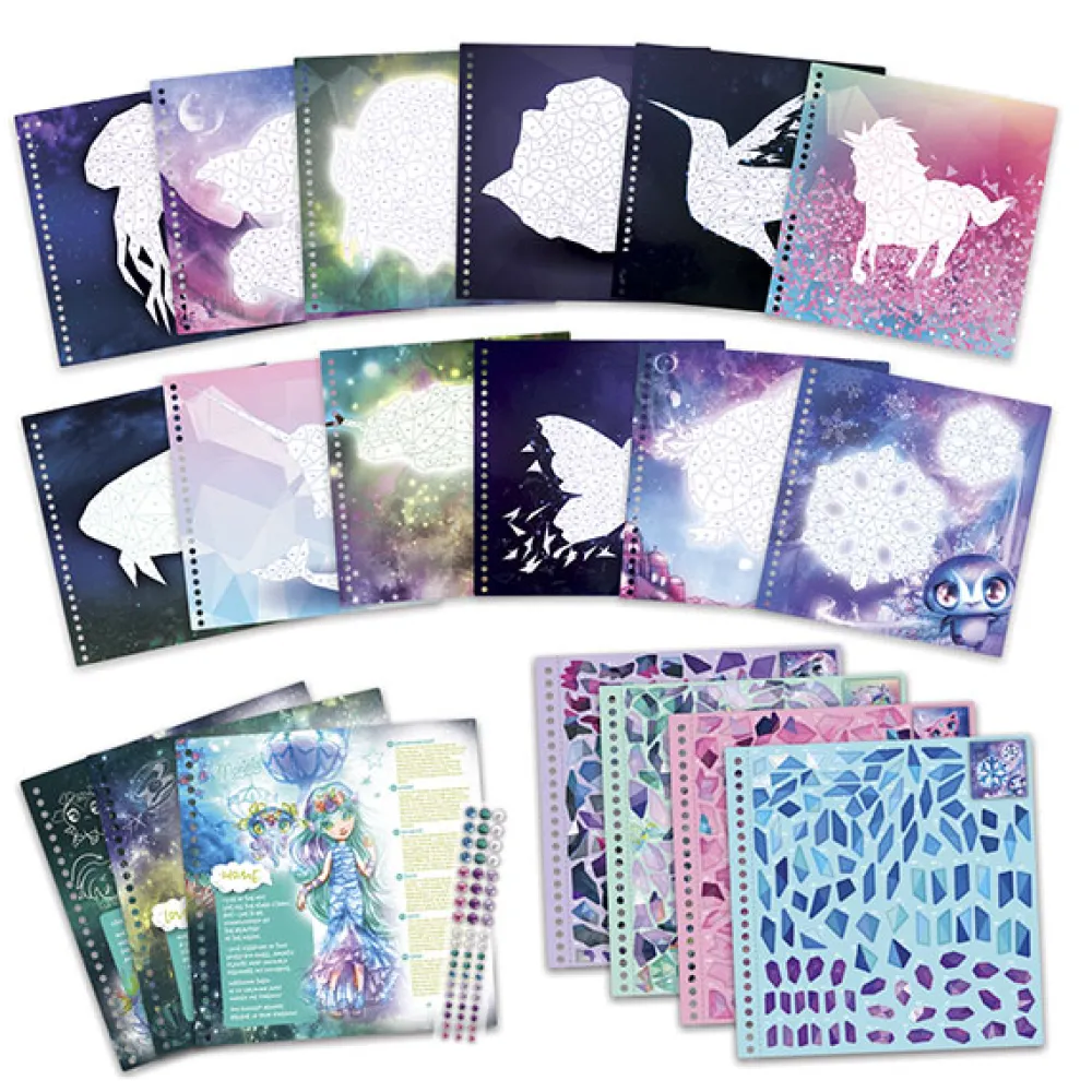 Nebulous Stars Cuaderno colorea con adhesivos