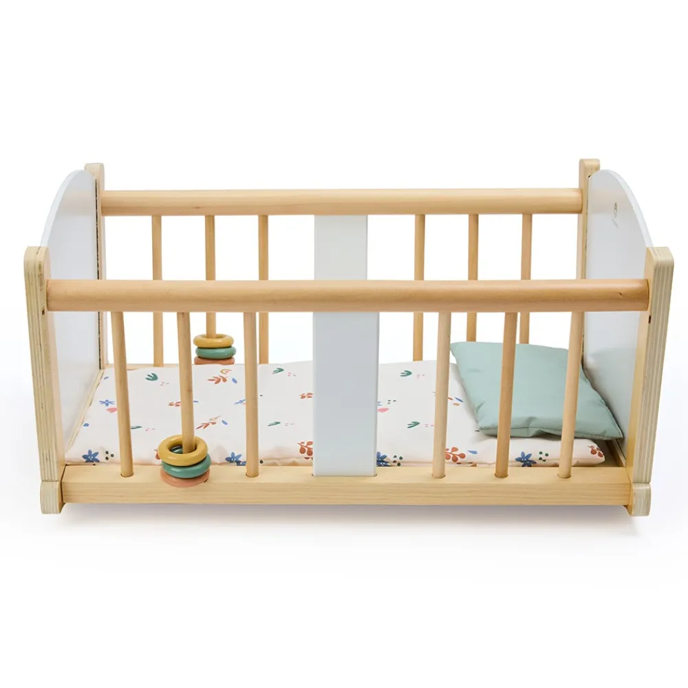 EUREKAKIDS Cuna mecedora de madera