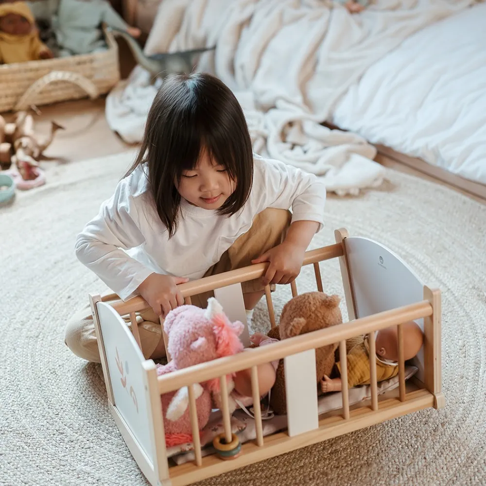 EUREKAKIDS Cuna mecedora de madera