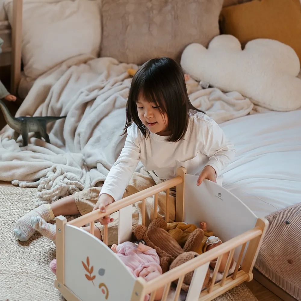 EUREKAKIDS Cuna mecedora de madera