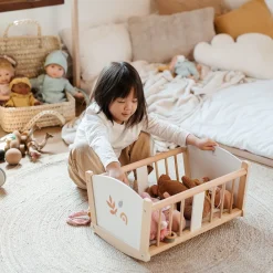 EUREKAKIDS Cuna mecedora de madera