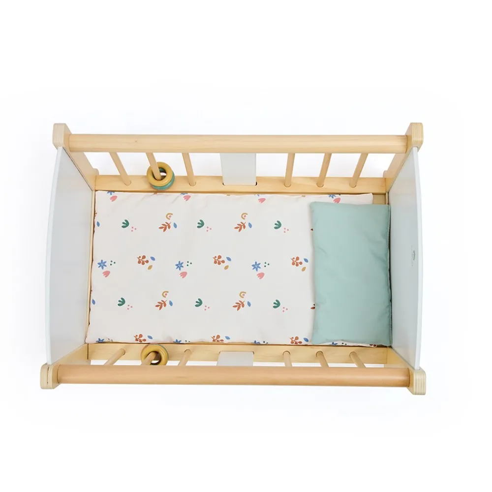 EUREKAKIDS Cuna mecedora de madera