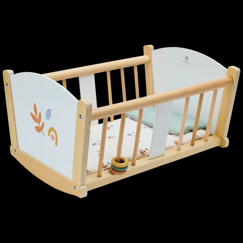 EUREKAKIDS Cuna mecedora de madera