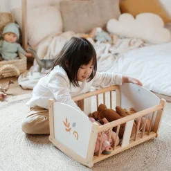 EUREKAKIDS Cuna mecedora de madera