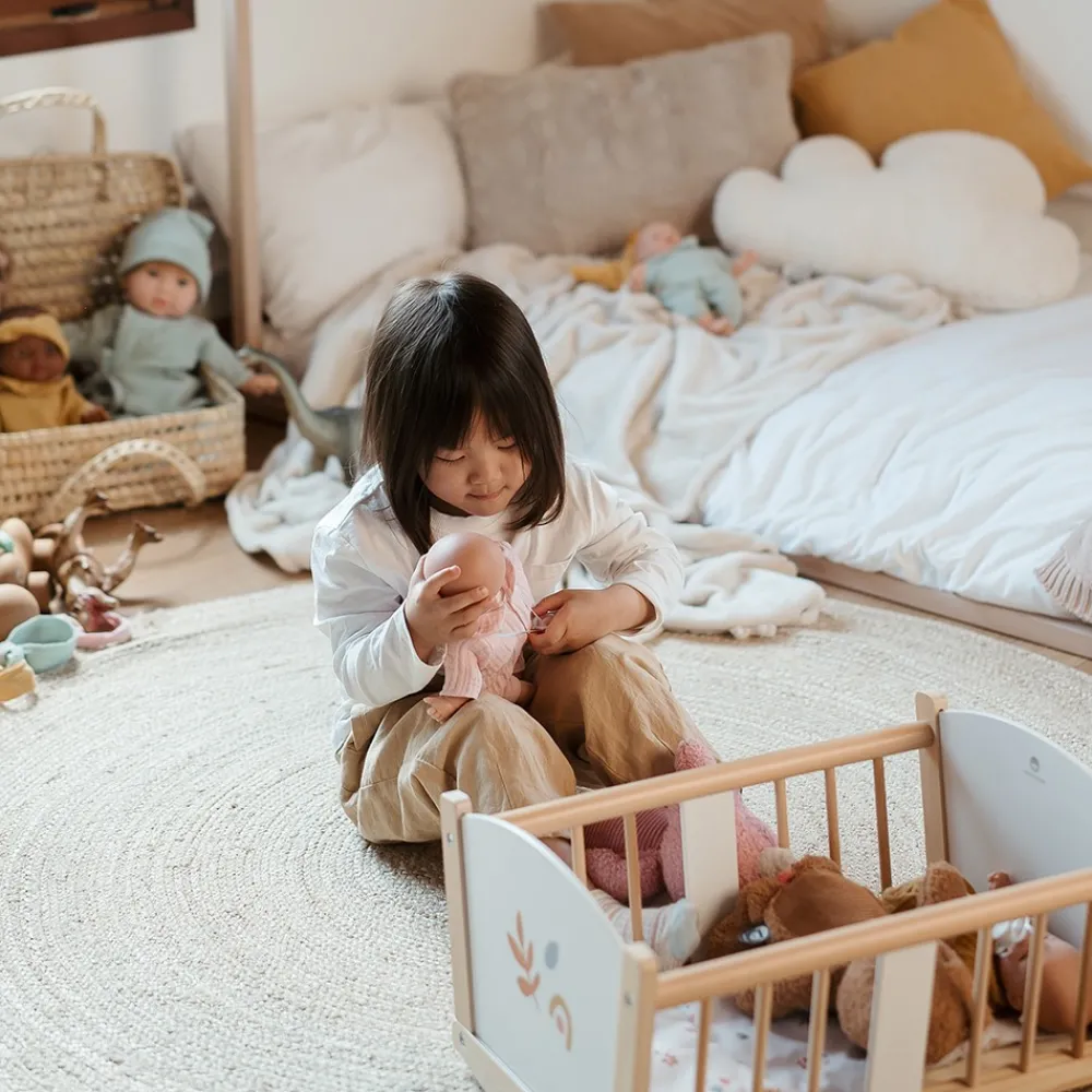 EUREKAKIDS Cuna mecedora de madera