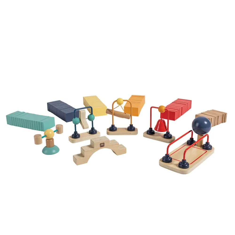 EUREKAKIDS Dominó dinámico de madera para construir circuitos - 107 piezas