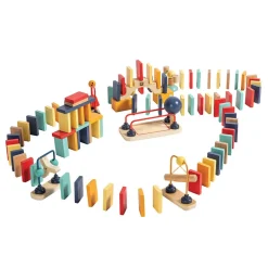 EUREKAKIDS Dominó dinámico de madera para construir circuitos - 107 piezas