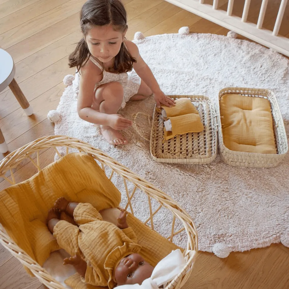 WOOKIDS Edredón- Almohada Muñeca Bobble- Mostaza