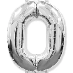 PARTYDECO Globo plata en forma de número 0