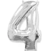 PARTYDECO Globo plata en forma de número 4