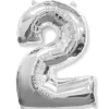 PARTYDECO Globo plata en forma de número 2