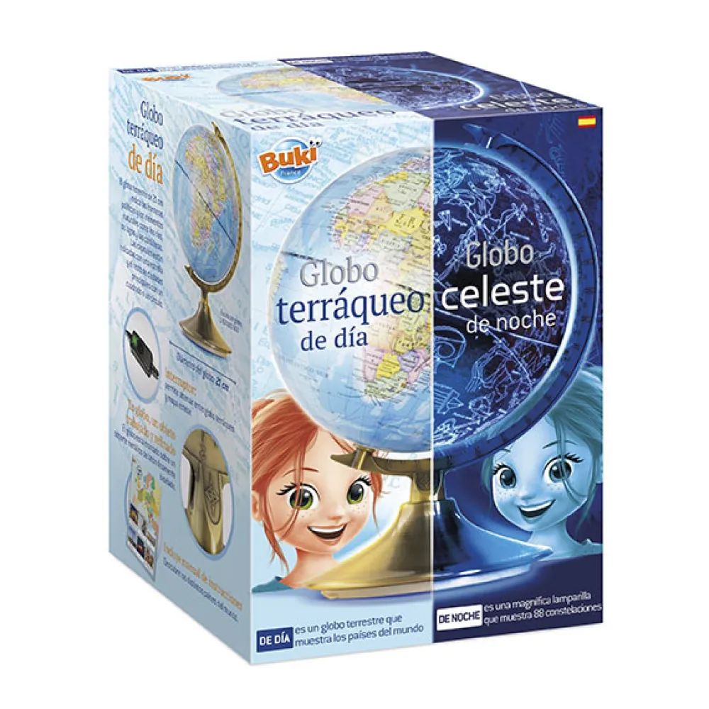 BUKI Globo terráqueo día y noche español